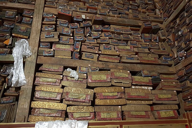 Sakya monastery library stacks